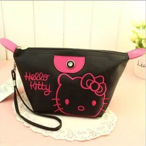Hello Kitty Sanrio Storage bag, Makeup Bag, Pencil Case, Black & Pink.